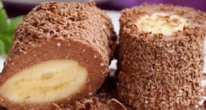 Łatwa i szybka przekąska – Bananowe mini-rolki pokryte czekoladą