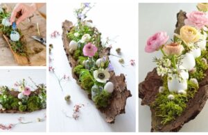 Wiosenne dekoracje z kawałka kory i naturalnego materiału – inspiracje do tworzenia