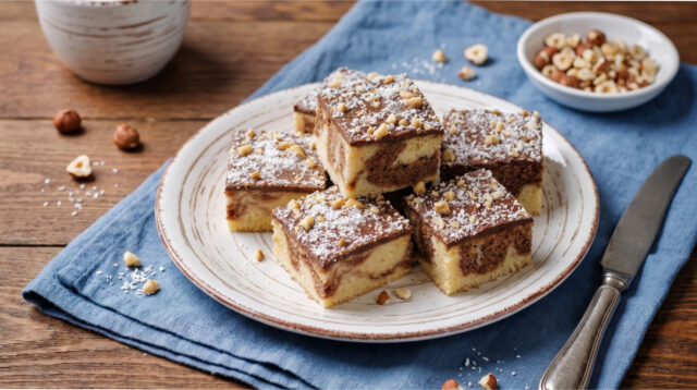 babka-na-blasze-z-polewa-czekoladowa Babka na blasze z polewą czekoladową, orzechami i kokosem