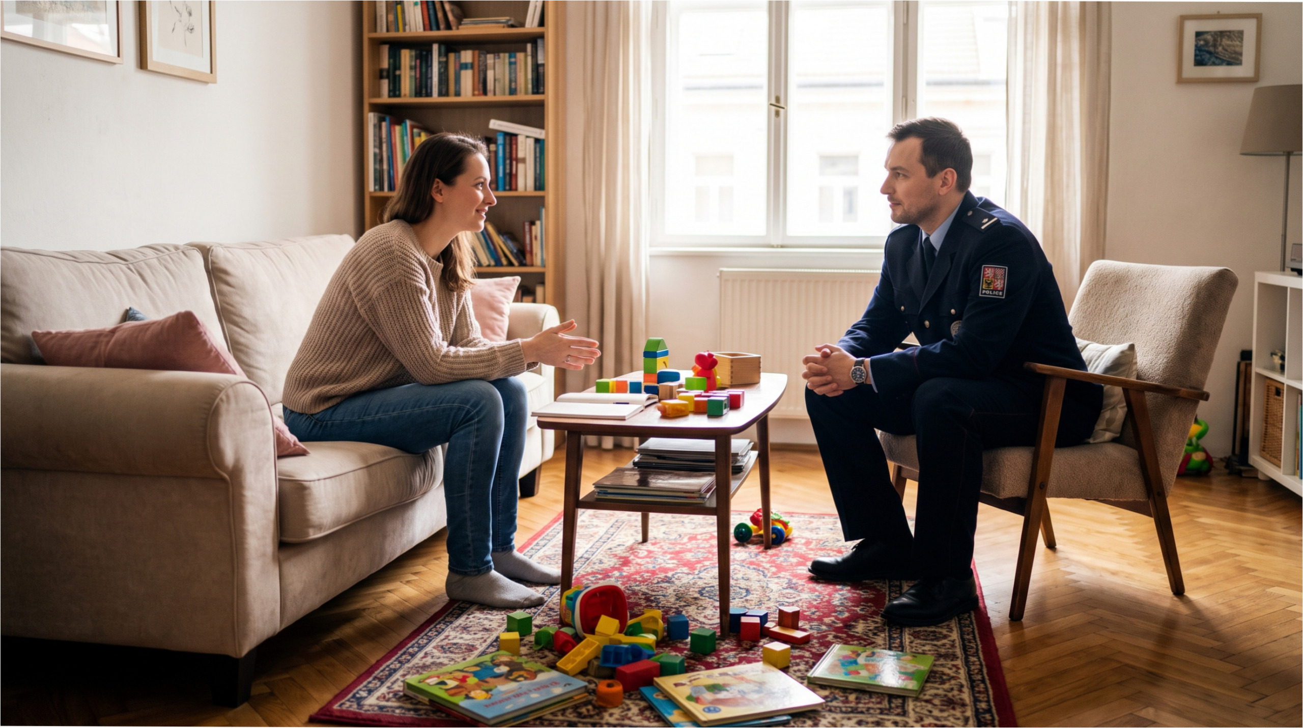 Policja bada sytuację w mieszkaniu.