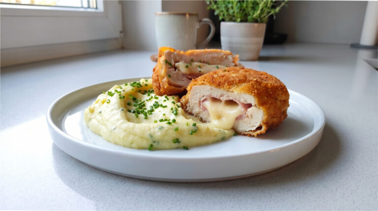 Kurczak Cordon bleu: Soczyste mięso z szynką, ementalerem i chrupiącą panierką